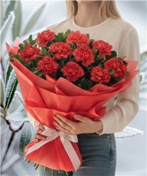 11 Kırmızı Karanfil Buketi