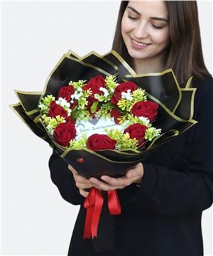 Aynalı Buket Işıklı-Seni Seviyorum